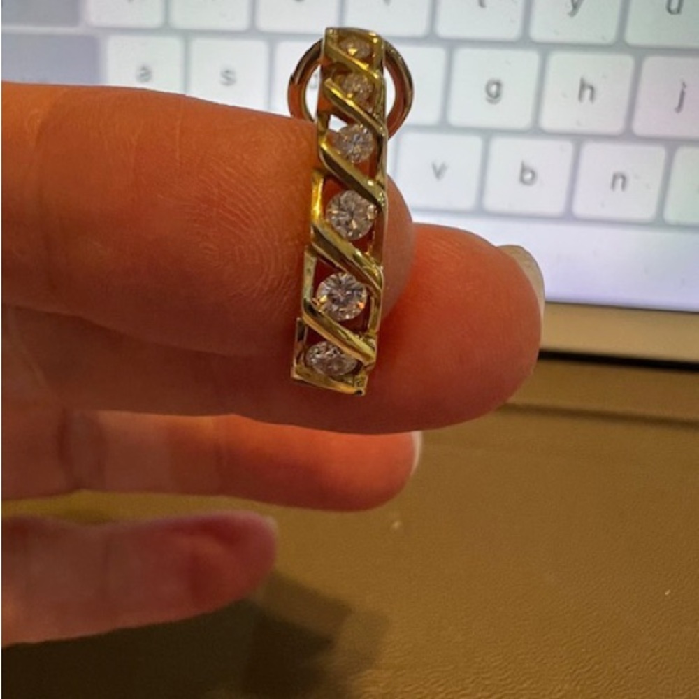 18 kt Gold and Diamond Women's Hoop Earrings